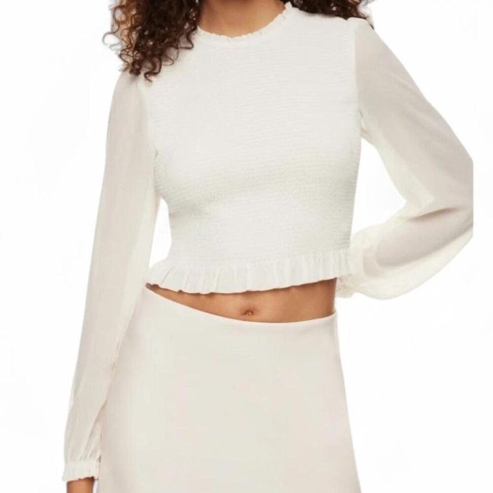 Aritzia Wilfred Women's White Longsleeve Blouse Size Xs